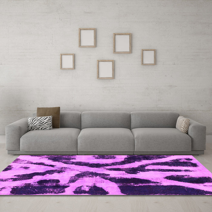Machine Washable Abstract Pink Modern Rug in a Living Room, wshabs882pnk