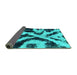 Sideview of Abstract Turquoise Modern Rug, abs882turq