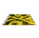 Sideview of Machine Washable Abstract Yellow Modern Rug, wshabs882yw