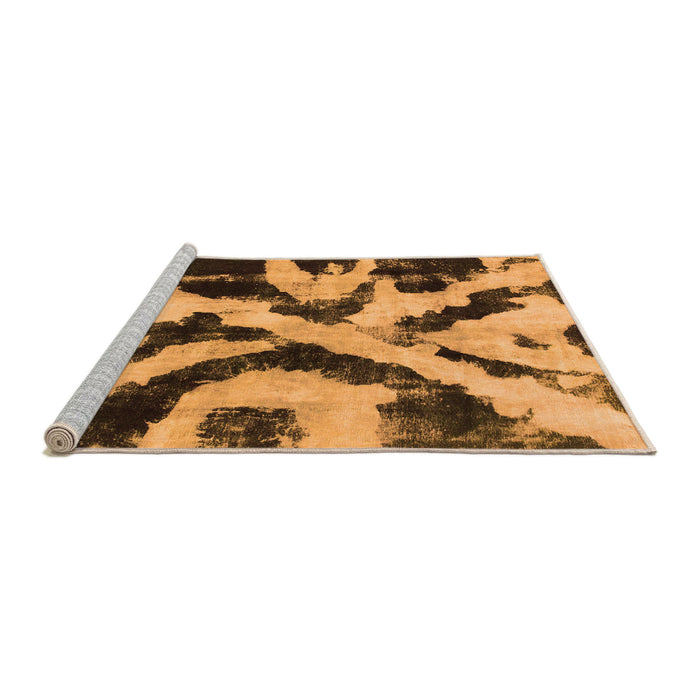 Sideview of Machine Washable Abstract Orange Modern Area Rugs, wshabs882org