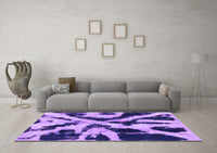 Machine Washable Abstract Purple Modern Rug, wshabs882pur