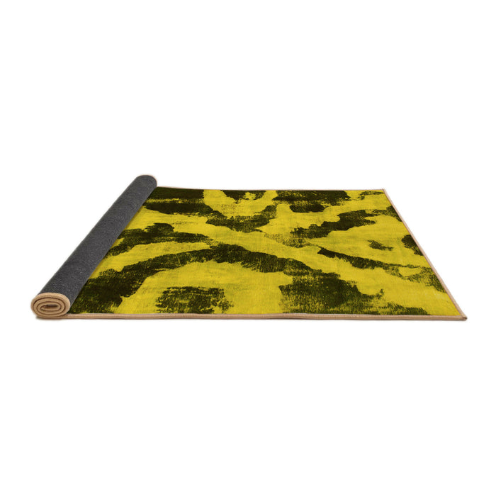 Sideview of Abstract Yellow Modern Rug, abs882yw