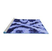 Sideview of Machine Washable Abstract Blue Modern Rug, wshabs882blu