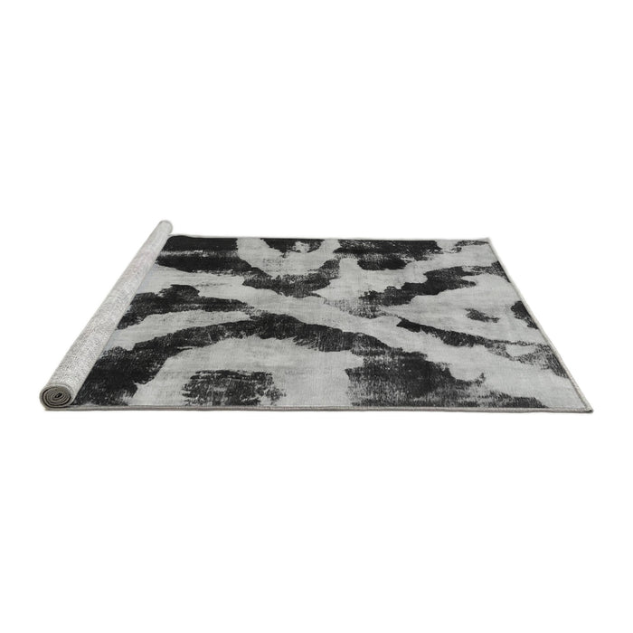 Sideview of Machine Washable Abstract Gray Modern Rug, wshabs882gry
