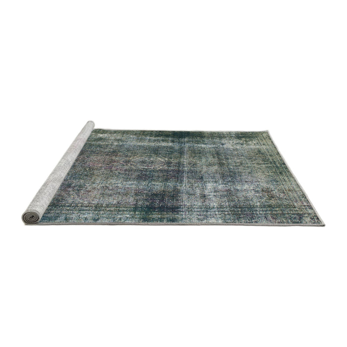 Sideview of Machine Washable Abstract Dark Gray Rug, wshabs883