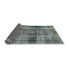 Sideview of Abstract Dark Gray Modern Rug, abs883