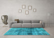 Machine Washable Abstract Light Blue Modern Rug in a Living Room, wshabs883lblu