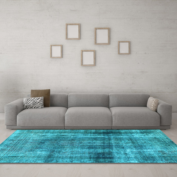 Machine Washable Abstract Light Blue Modern Rug in a Living Room, wshabs883lblu