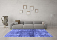 Machine Washable Abstract Blue Modern Rug, wshabs883blu