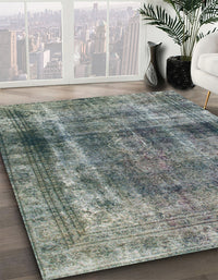 Abstract Dark Gray Modern Rug, abs883