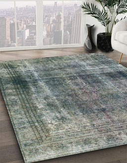 Abstract Dark Gray Modern Rug in Family Room, abs883