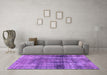 Machine Washable Abstract Purple Modern Area Rugs in a Living Room, wshabs883pur