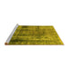 Sideview of Machine Washable Abstract Yellow Modern Rug, wshabs883yw