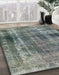 Abstract Dark Gray Modern Rug in Family Room, abs883