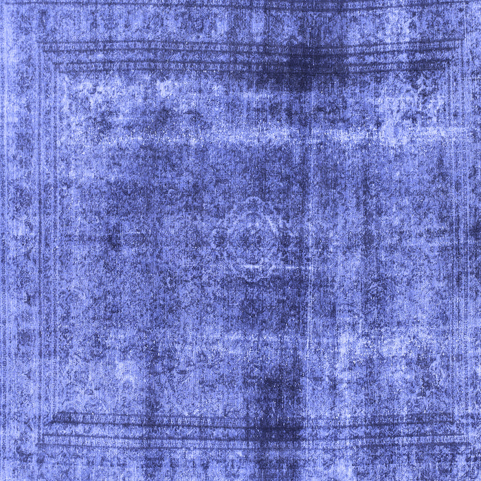 Square Machine Washable Abstract Blue Modern Rug, wshabs883blu