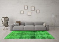 Machine Washable Abstract Green Modern Rug, wshabs883grn