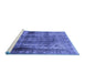 Sideview of Machine Washable Abstract Blue Modern Rug, wshabs883blu