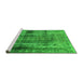 Sideview of Machine Washable Abstract Green Modern Area Rugs, wshabs883grn