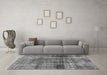 Machine Washable Abstract Gray Modern Rug in a Living Room,, wshabs883gry