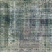 Square Abstract Dark Gray Modern Rug, abs883