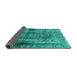 Sideview of Abstract Turquoise Modern Rug, abs883turq