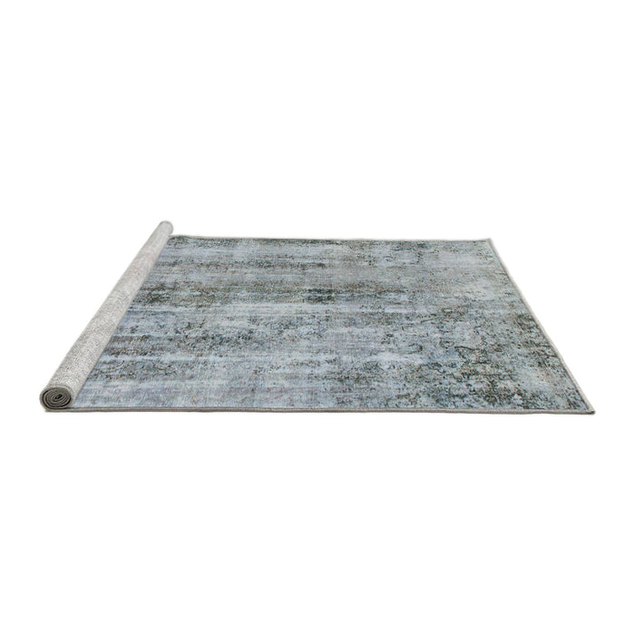 Sideview of Machine Washable Abstract Metallic Silver Gray Rug, wshabs884