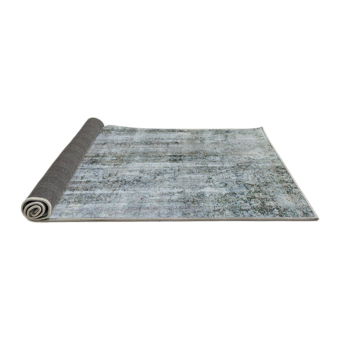 Sideview of Abstract Metallic Silver Gray Modern Rug, abs884