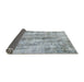 Sideview of Abstract Metallic Silver Gray Modern Rug, abs884