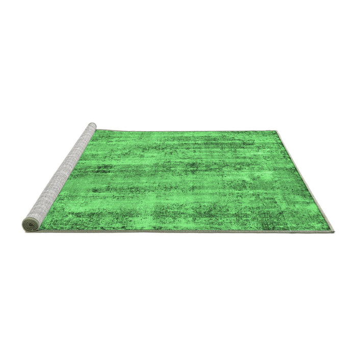 Sideview of Machine Washable Abstract Emerald Green Modern Area Rugs, wshabs884emgrn