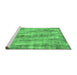 Sideview of Machine Washable Abstract Emerald Green Modern Area Rugs, wshabs884emgrn