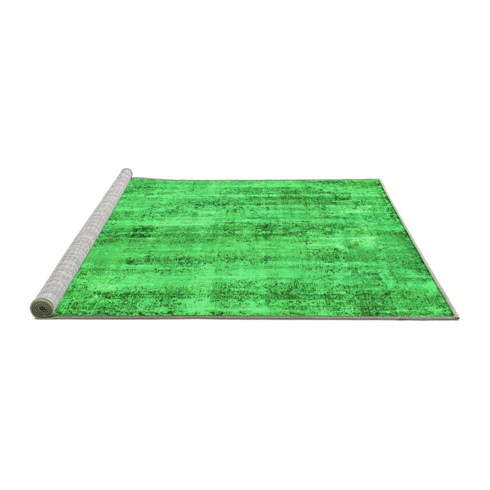 Sideview of Machine Washable Abstract Green Modern Area Rugs, wshabs884grn