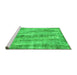 Sideview of Machine Washable Abstract Green Modern Area Rugs, wshabs884grn