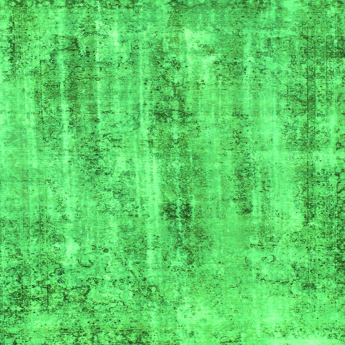 Square Machine Washable Abstract Green Modern Area Rugs, wshabs884grn