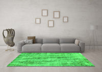 Machine Washable Abstract Green Modern Rug, wshabs884grn