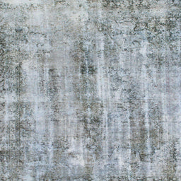 Square Machine Washable Abstract Metallic Silver Gray Rug, wshabs884