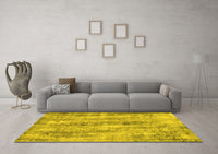 Machine Washable Abstract Yellow Modern Rug, wshabs884yw