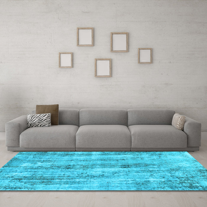 Machine Washable Abstract Light Blue Modern Rug in a Living Room, wshabs884lblu