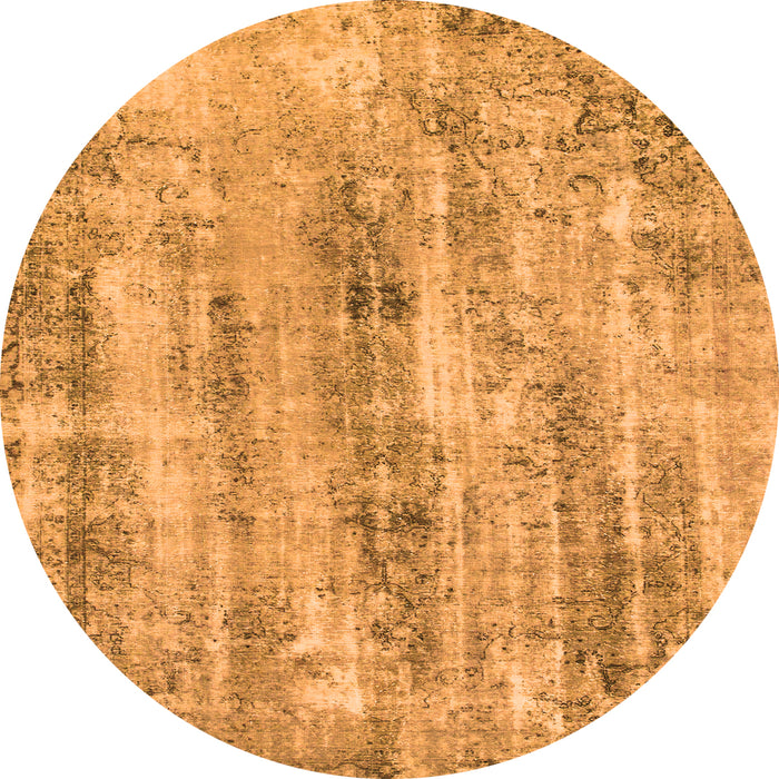 Round Abstract Orange Modern Rug, abs884org
