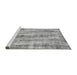 Sideview of Machine Washable Abstract Gray Modern Rug, wshabs884gry