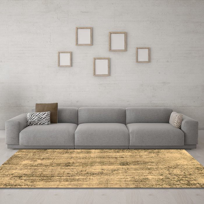 Machine Washable Abstract Brown Modern Rug in a Living Room,, wshabs884brn