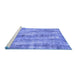 Sideview of Machine Washable Abstract Blue Modern Rug, wshabs884blu