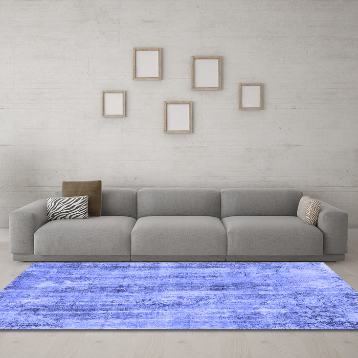 Machine Washable Abstract Blue Modern Rug in a Living Room, wshabs884blu