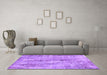 Machine Washable Abstract Purple Modern Area Rugs in a Living Room, wshabs884pur