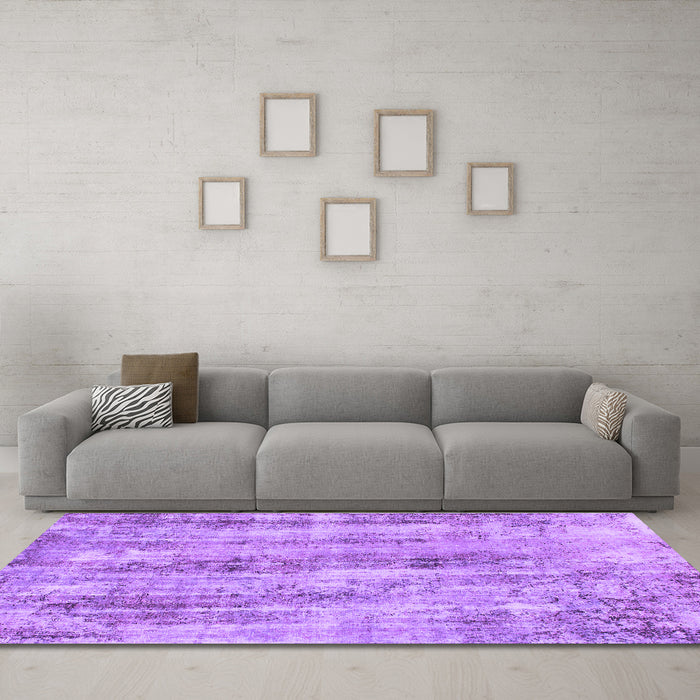 Machine Washable Abstract Purple Modern Area Rugs in a Living Room, wshabs884pur