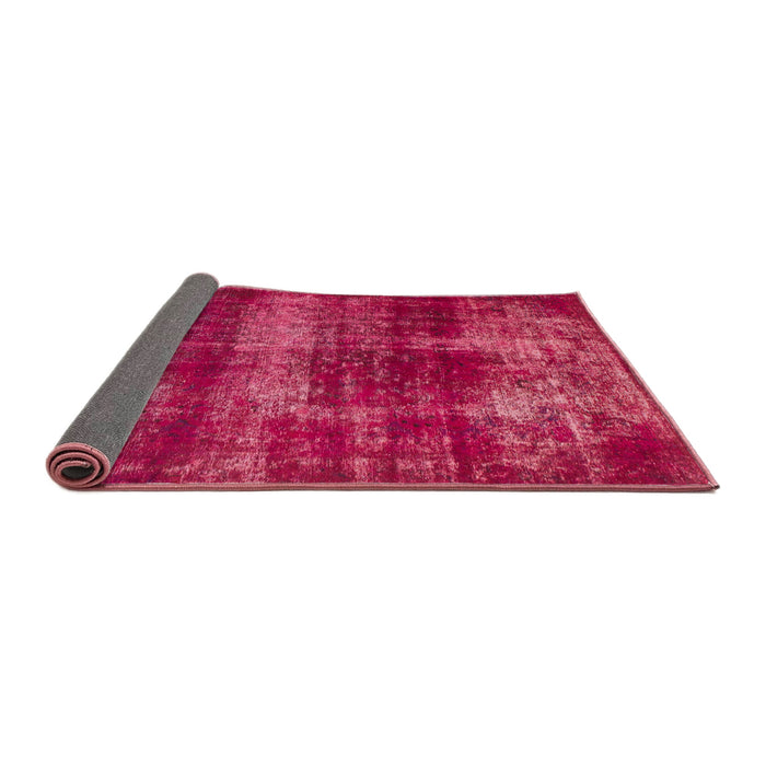 Sideview of Abstract Hot Deep Pink Modern Rug, abs885