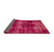 Sideview of Abstract Hot Deep Pink Modern Rug, abs885