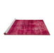 Sideview of Machine Washable Abstract Hot Deep Pink Rug, wshabs885