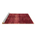 Sideview of Machine Washable Abstract Brown Modern Rug, wshabs885brn