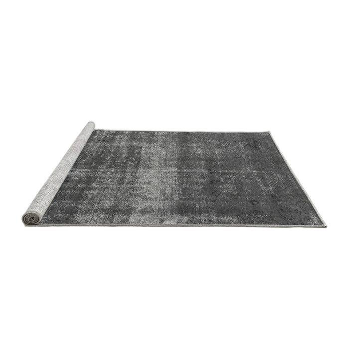 Sideview of Machine Washable Abstract Gray Modern Rug, wshabs885gry