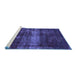 Sideview of Machine Washable Abstract Blue Modern Rug, wshabs885blu